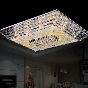 客厅吸顶灯大气豪华长方形卧室灯led水晶灯创意现代大厅灯饰灯具